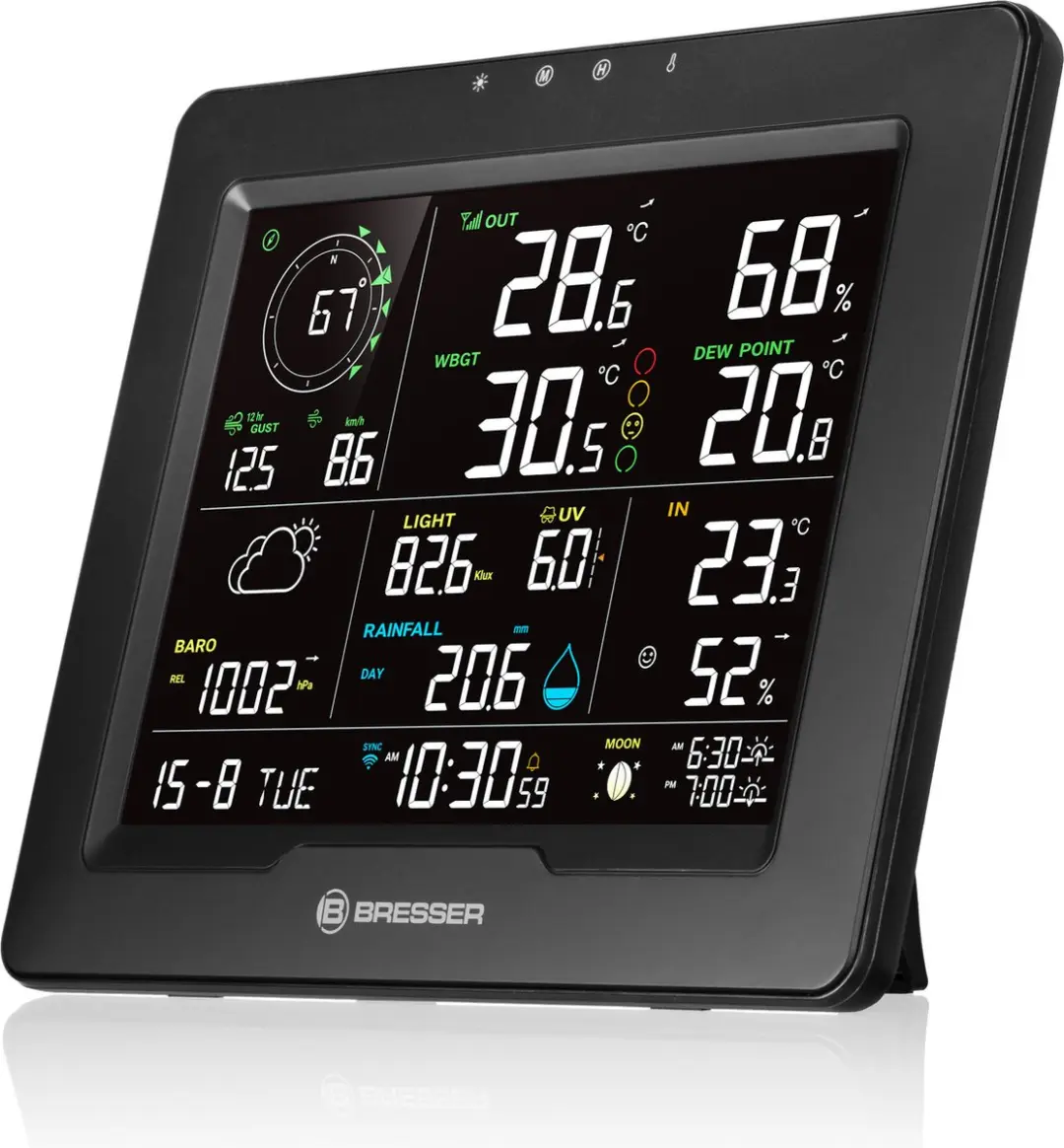Bresser Sahara TB Weerstation 8-in-1 - Wit/Zwart - afbeelding 6 van 6