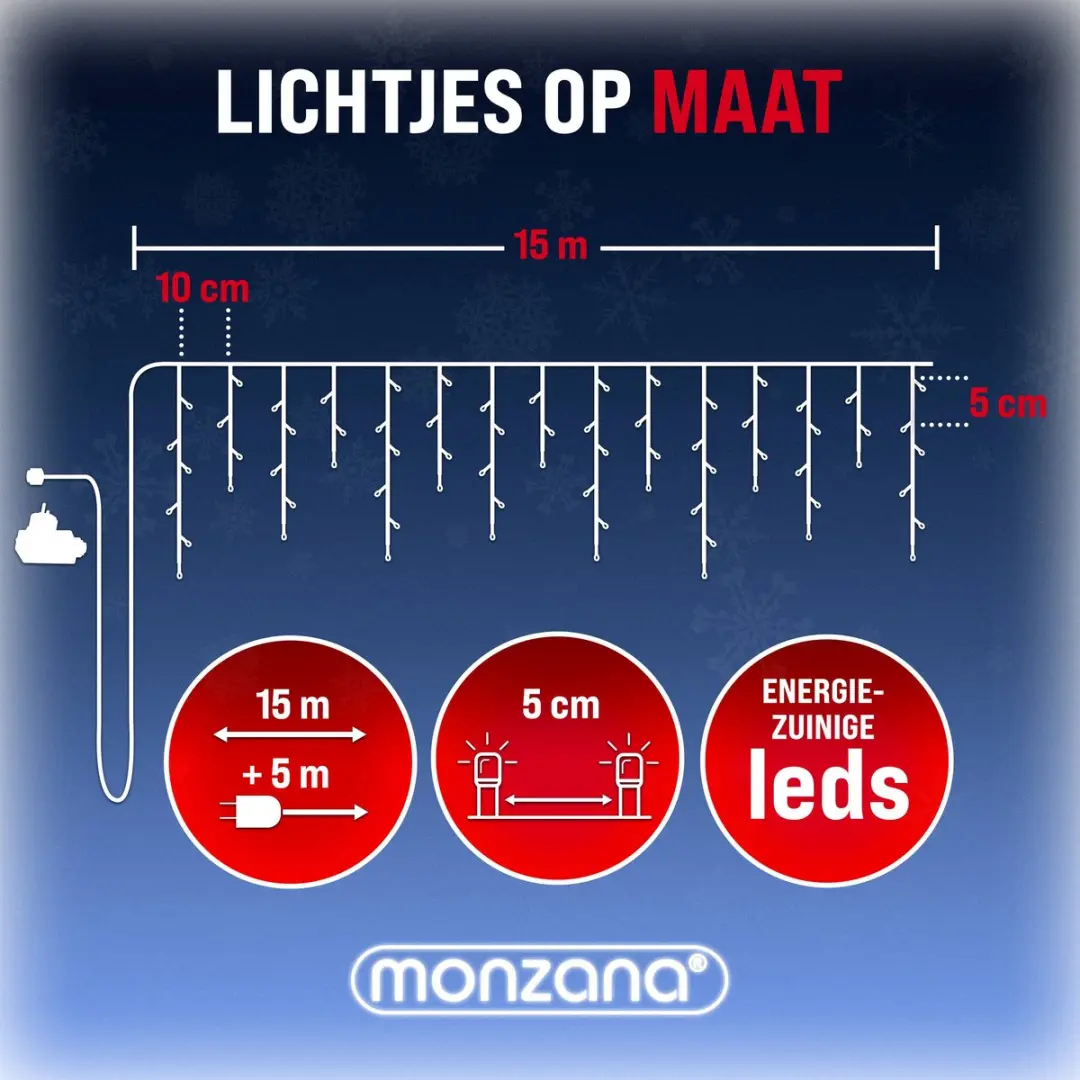 Monzana Lichtsnoer 600 LED 20m - Koel wit - afbeelding 6 van 6