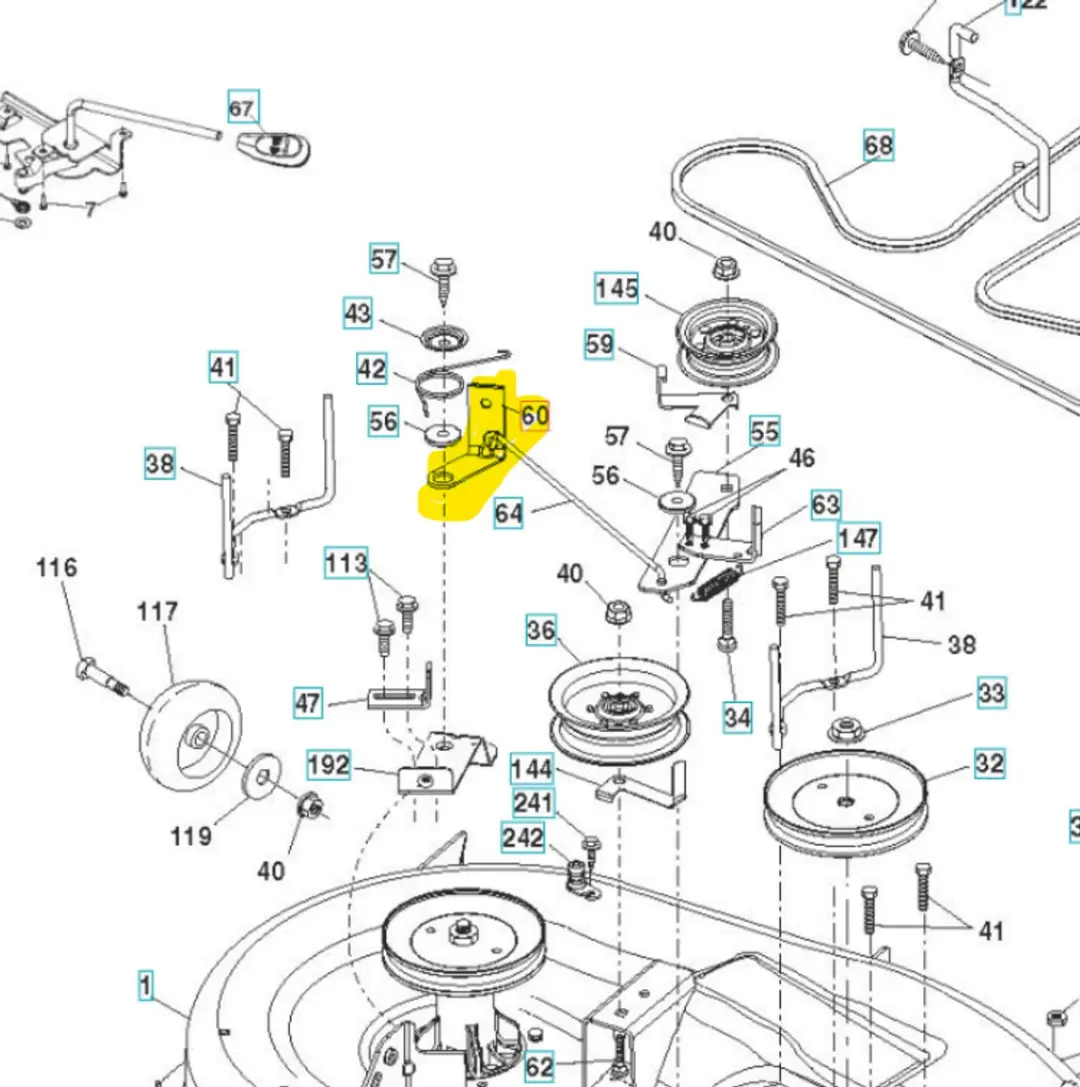 Husqvarna TC142 Remarm Beugelsysteem