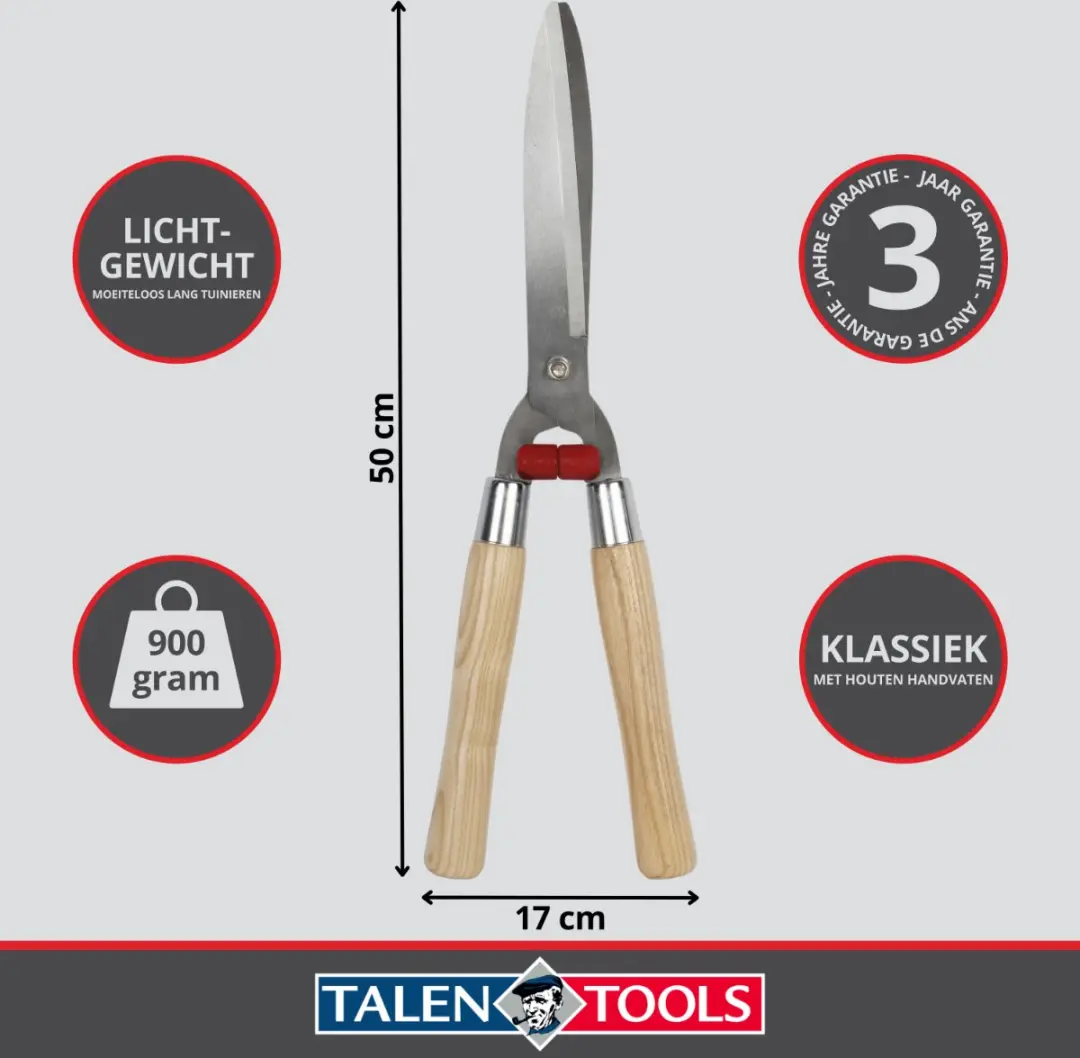 Talen Tools Heggenschaar Rechte Snedes 51cm - Houten Handvat