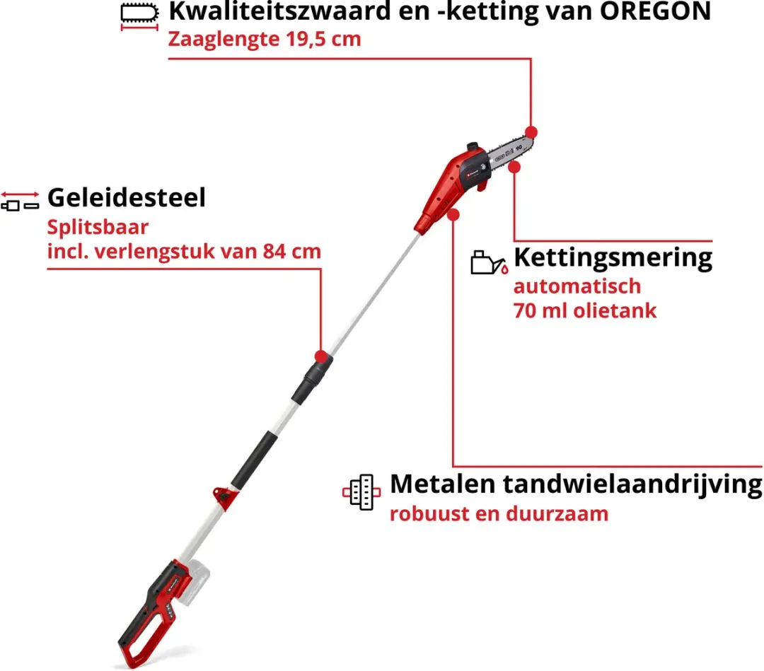Einhell Accu Telescopische Kettingzaag GC-LC 18/20 Li Solo - 18V