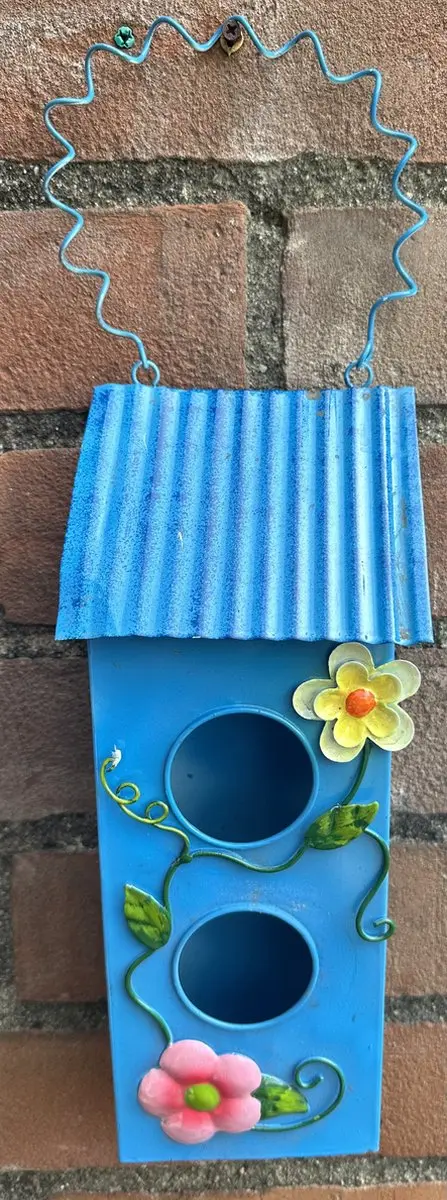 Impuls Vogelhuisje Metaal Blauw Meerkleurig 41x12x6,5cm