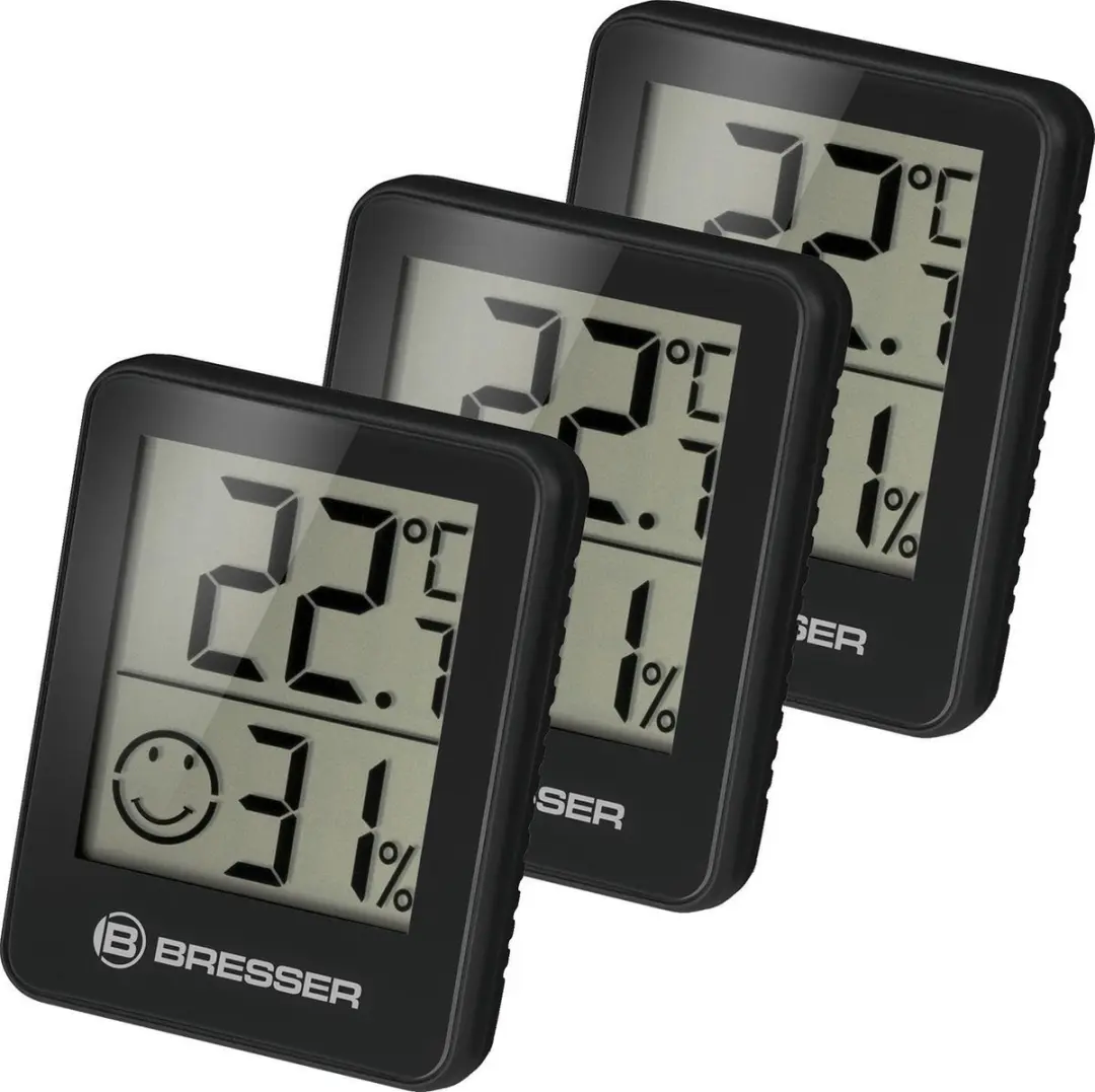 Bresser ClimaTemp Hygro Indicator Set - 3 Stuks - Zwart