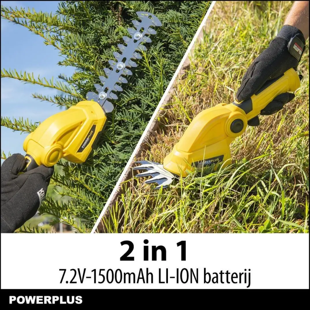 Powerplus POWXG2033 Accu-Gras- en Haagschaar - 2x 1500mAh