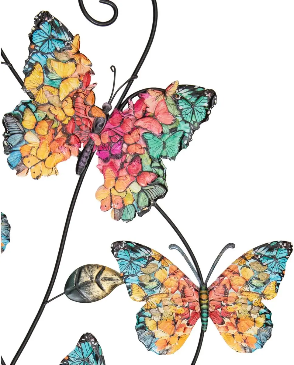Anna's Collection Tuindecoratie Vlinders 3D - 35x68cm - Regenboogkleur