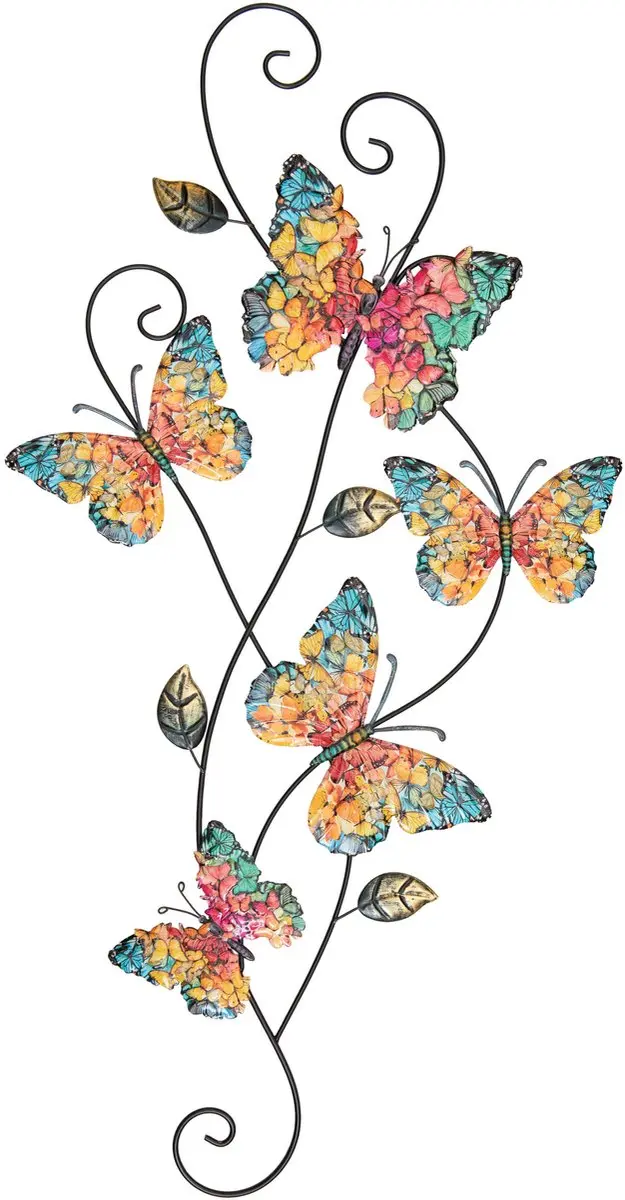 Anna's Collection Tuindecoratie Vlinders 3D - 35x68cm - Regenboogkleur
