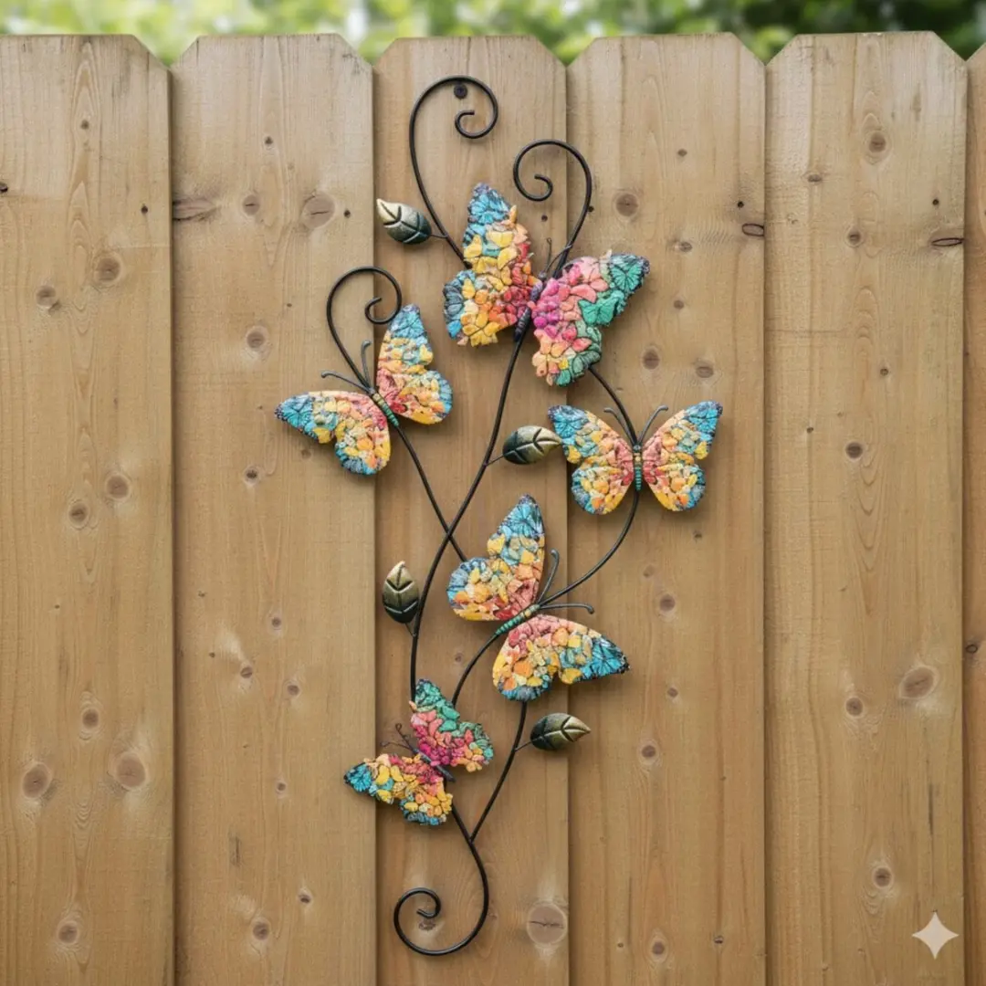 Anna's Collection Tuindecoratie Vlinders 3D - 35x68cm - Regenboogkleur