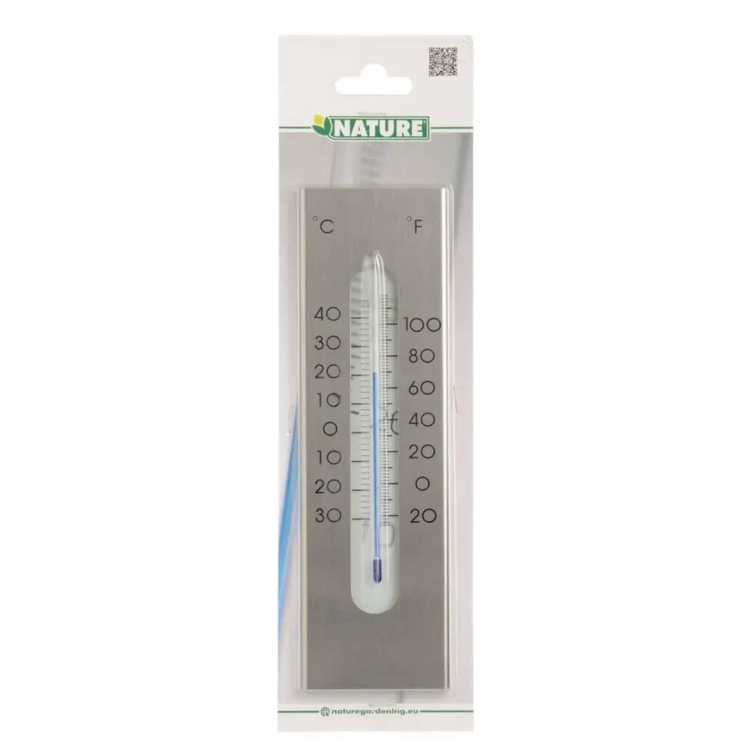 Nature Muurthermometer Aluminium - Zilver
