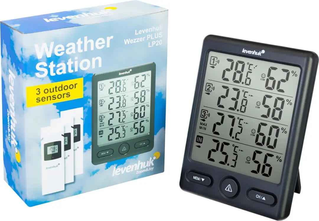 Levenhuk Wezzer PLUS LP20 Weerstation - Wit/Zwart - afbeelding 6 van 6