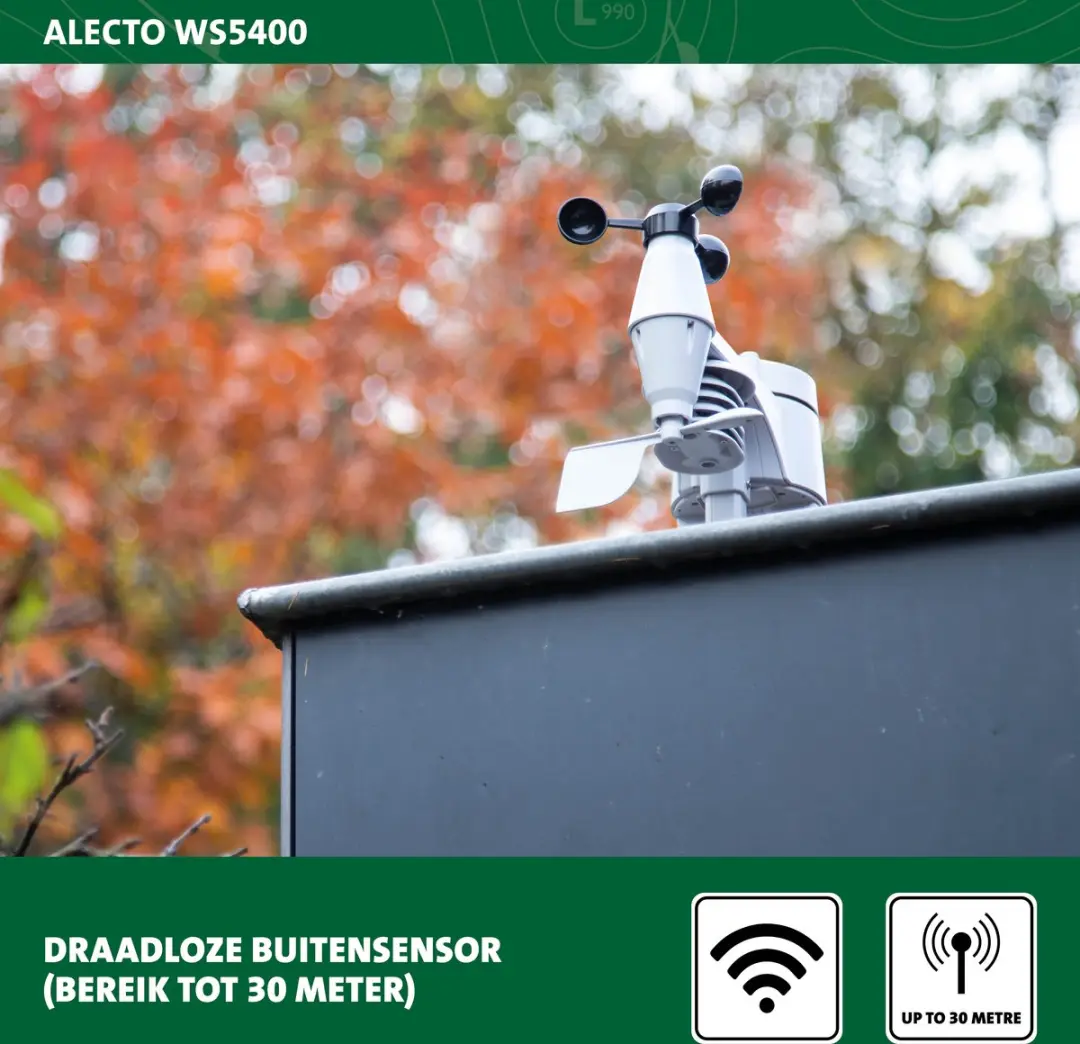 Alecto WS5400 Professioneel WiFi Weerstation - 8-in-1 - Wit-Grijs - afbeelding 6 van 6