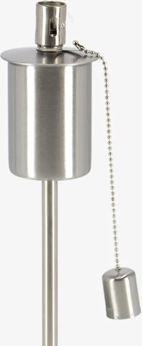 Esschert Design Oliefakkel op Paal - 8cm - Roestvrij Staal