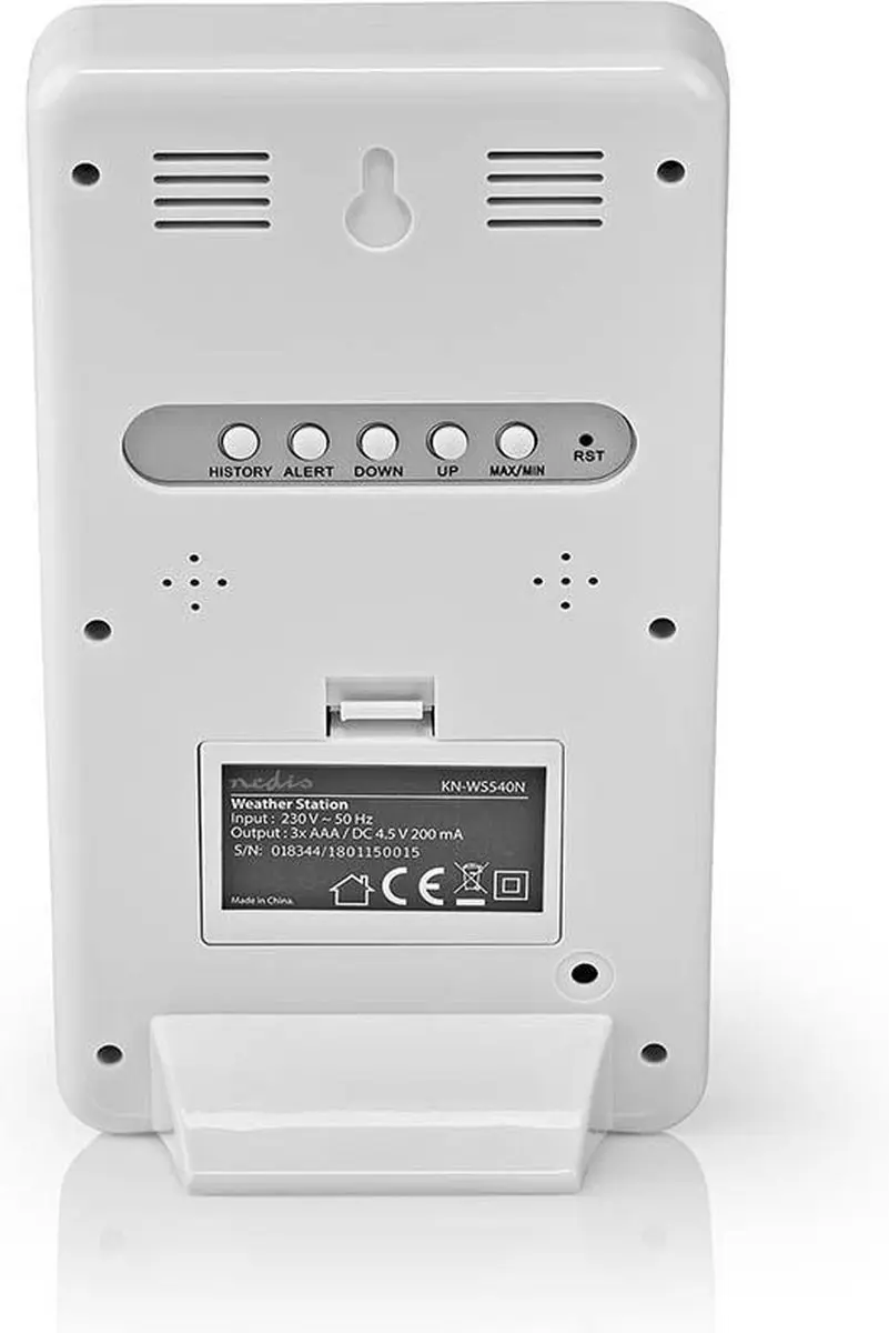 Nedis Weerstation Binnen & Buiten LCD - Wit - afbeelding 6 van 6