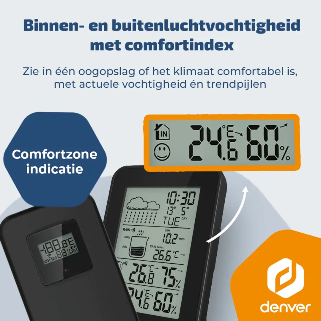 Denver WSR560 Weerstation - Radiogestuurd - Zwart
