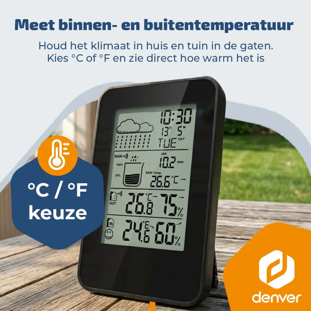 Denver WSR560 Weerstation - Radiogestuurd - Zwart