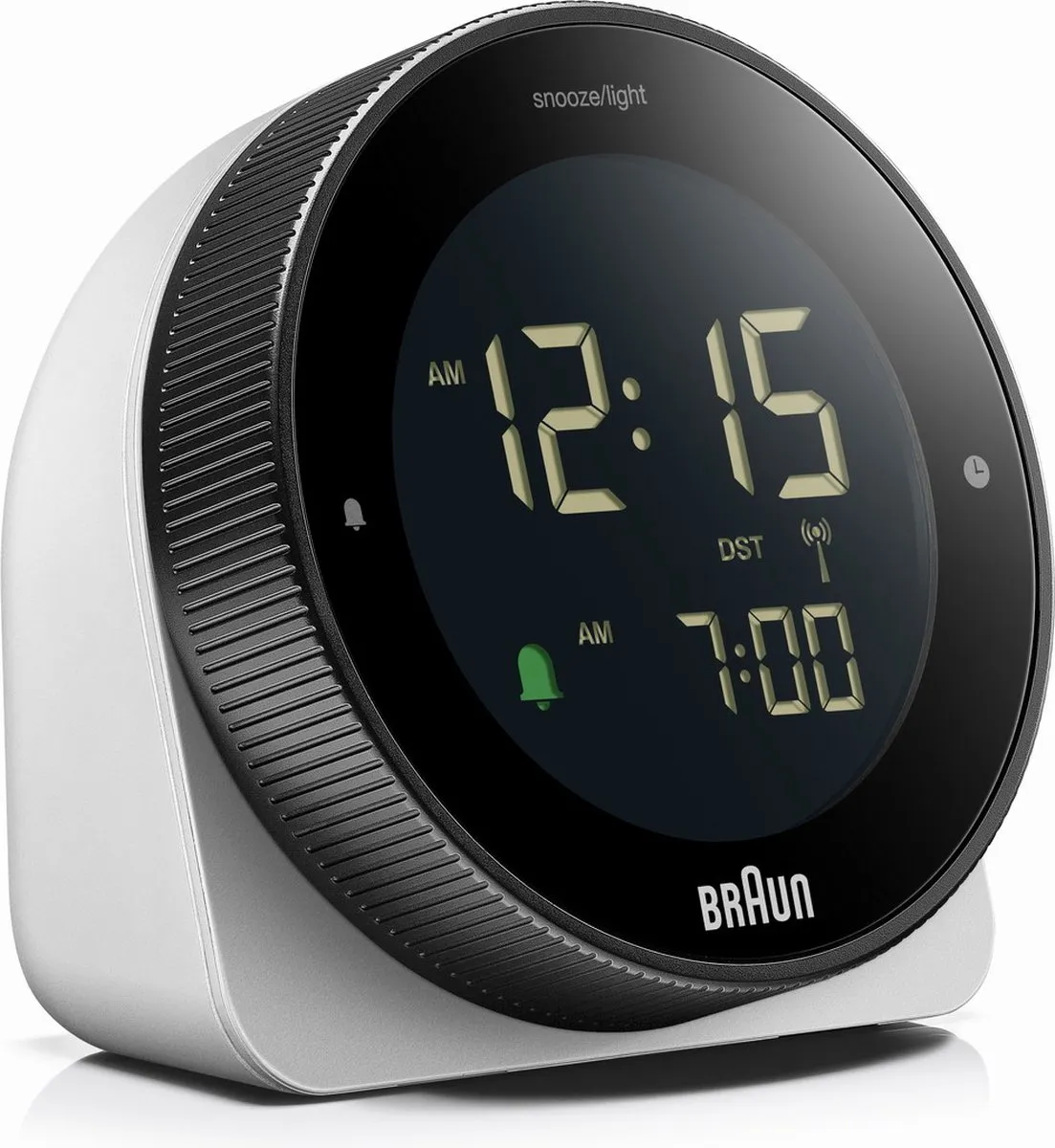 Braun BC24W-DCF Digitaal Halfrond Wekker - Radiogestuurd - Wit/Zwart