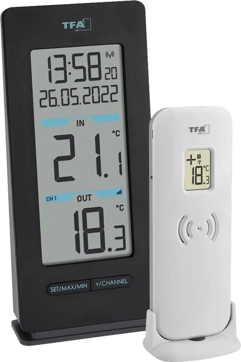 TFA Dostmann Buddy Draadloze Thermometer - Zwart