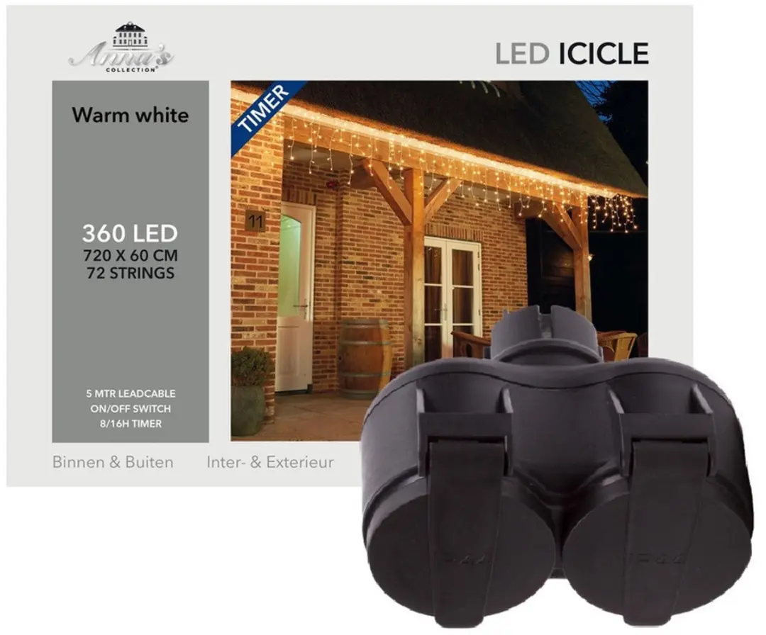 Anna's Collection IJspegelverlichting Lichtsnoer 720 LED - 1440cm Warm Wit