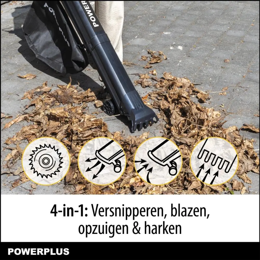 Powerplus POWXG4039 Elektrische Bladblazer 3800W - 320 km/h