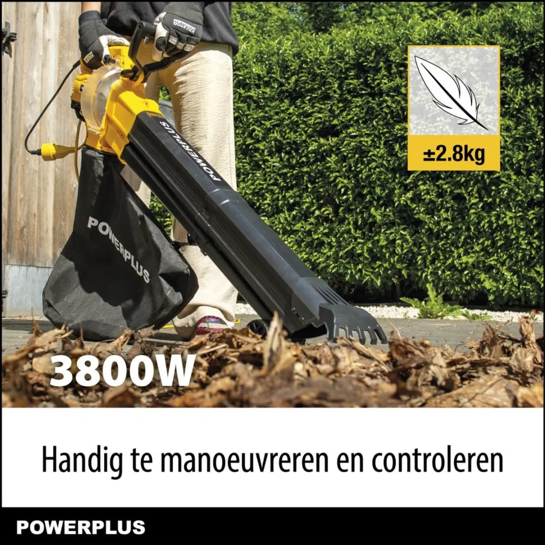 Powerplus POWXG4039 Elektrische Bladblazer 3800W - 320 km/h