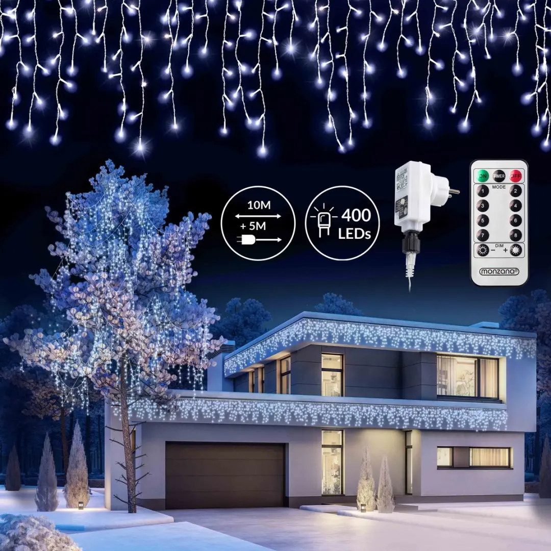 Monzana IJspegelverlichting 10m 400 LED - Koudwit - afbeelding 6 van 6