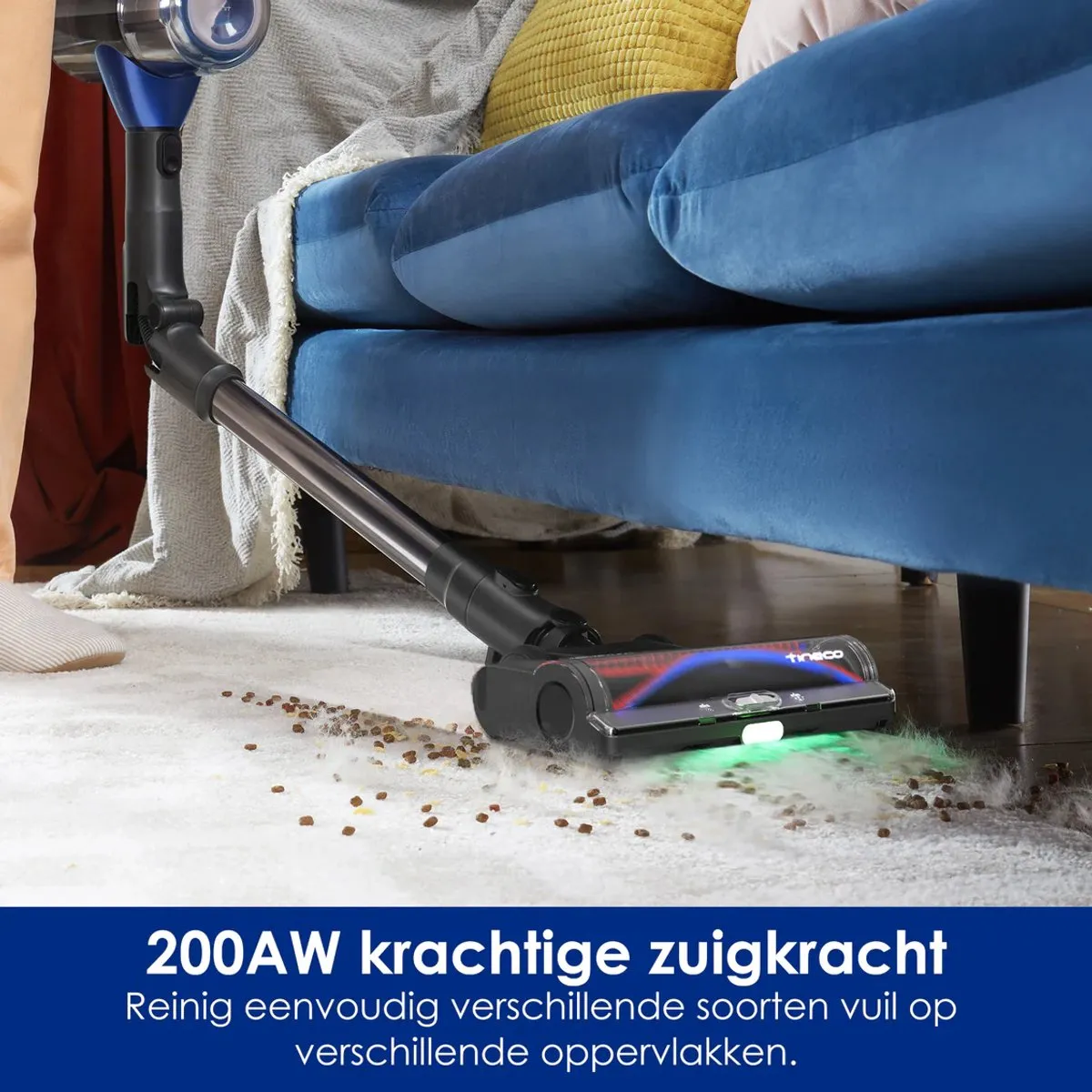 Tineco Pure One S50 Pro Draadloze Stofzuiger - 200AW - Blauw/Zilver