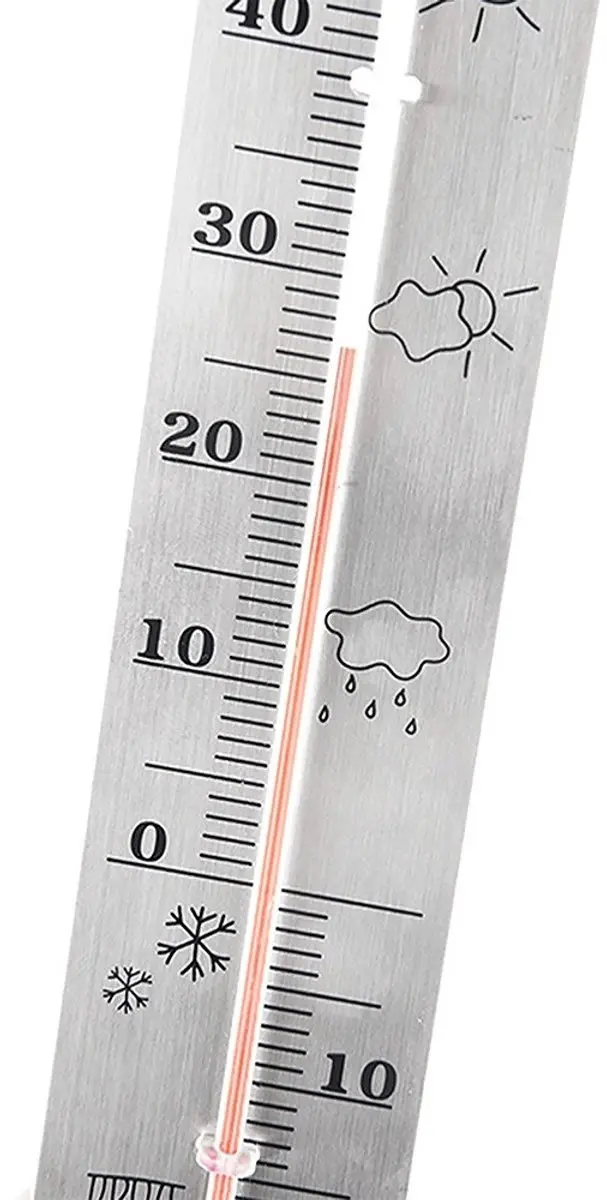 Orion Buitenthermometer Roestvrij Staal 28cm - Zilver