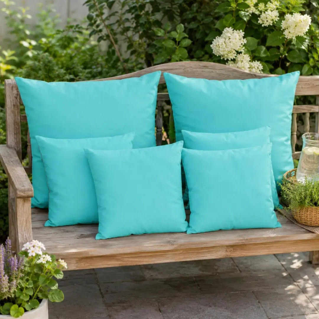 Anna's Collection Tuinkussens Set 6 Stuks - Turquoise - afbeelding 6 van 6