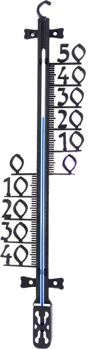 Nature Buitenthermometer Zwart 11x46cm