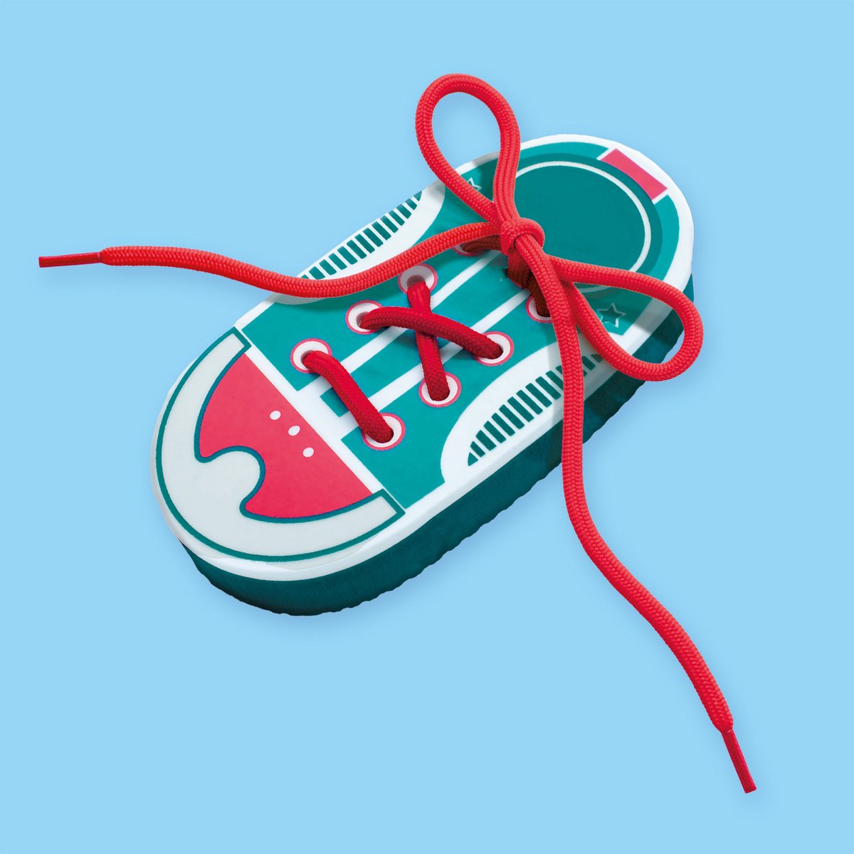 SES Creative – Ik Leer Veters Strikken – Schoen van Foam met Veters – Educatief Speelgoed vanaf 3 jaar