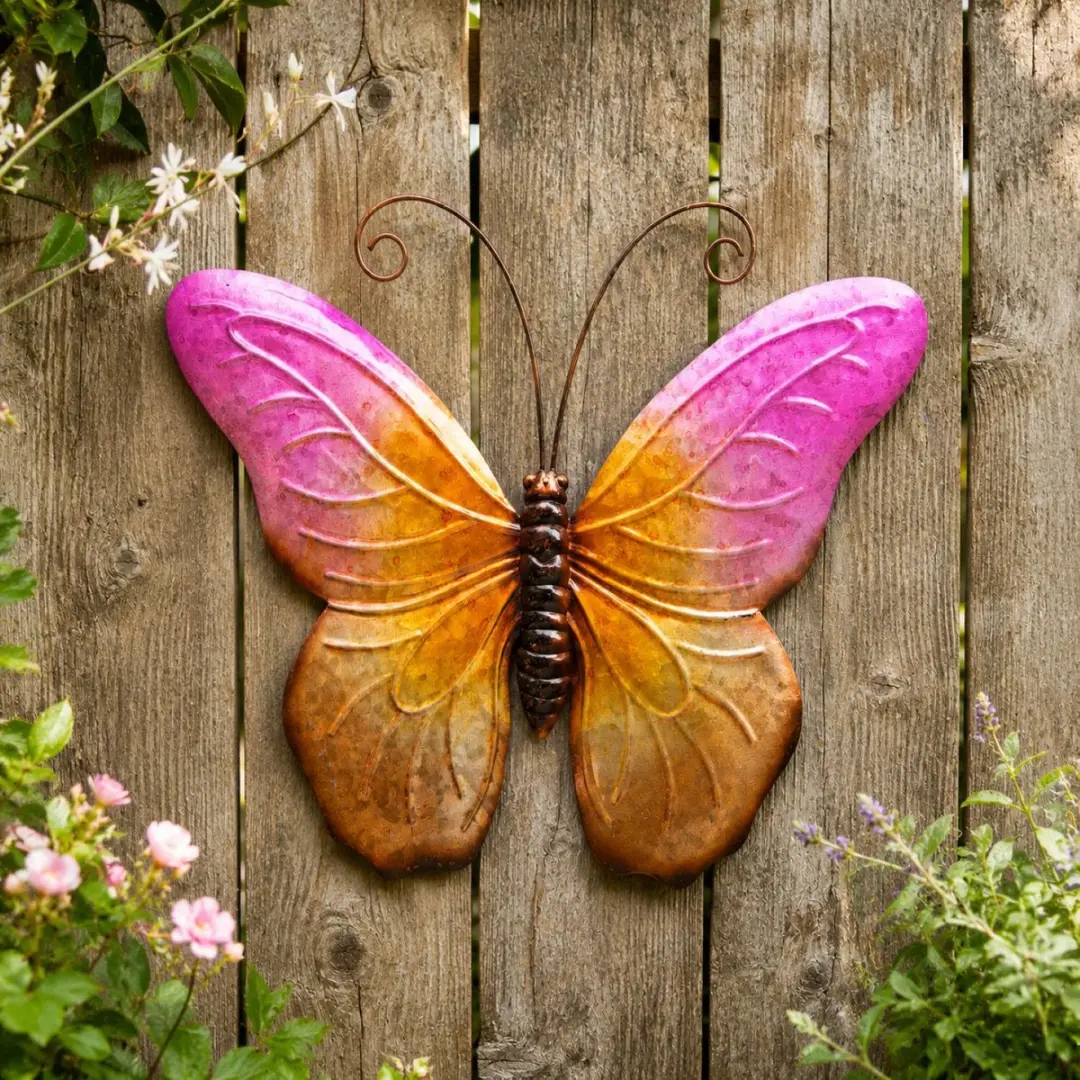 Anna's Collection Wanddecoratie Vlinder Roze 44x32cm Metaal