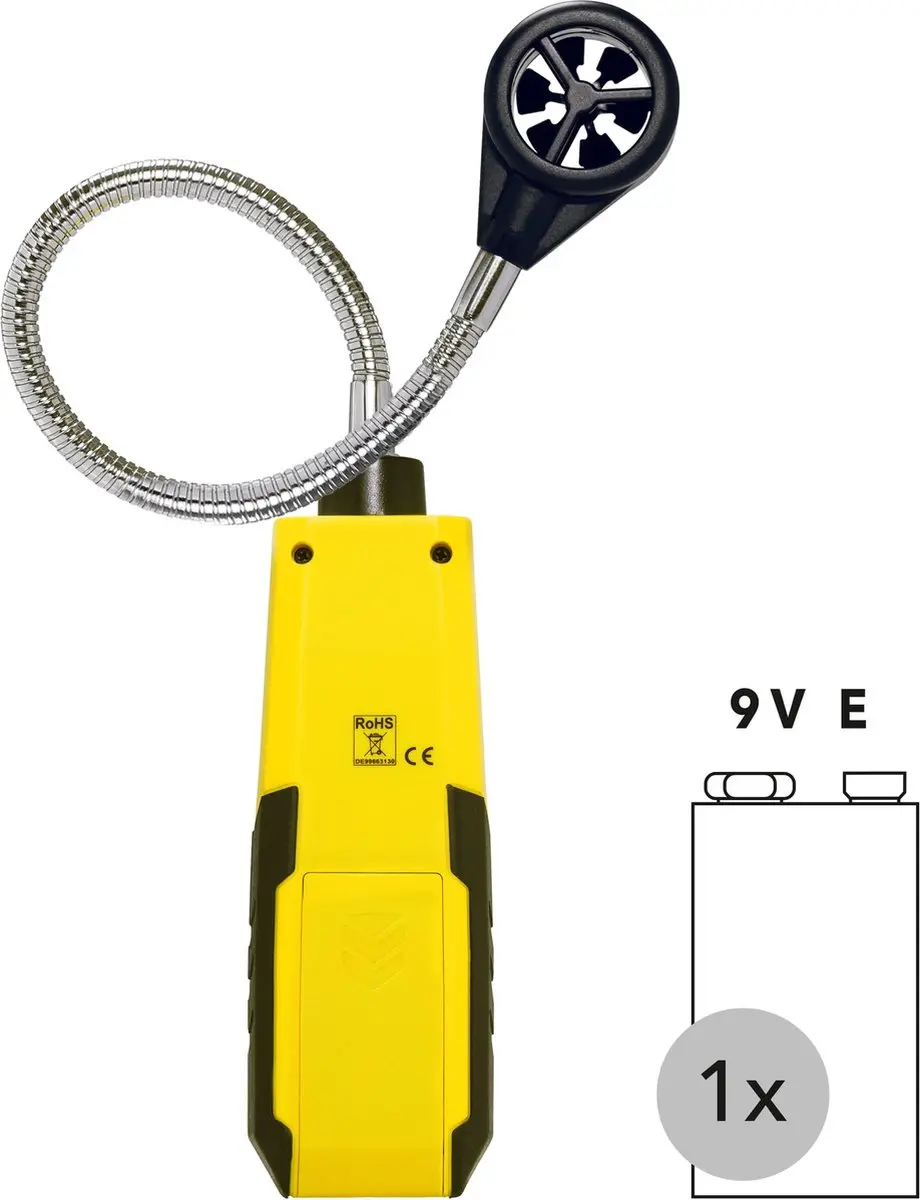 Trotec BA16 Schoepenwiel-Anemometer - Geel/Zwart