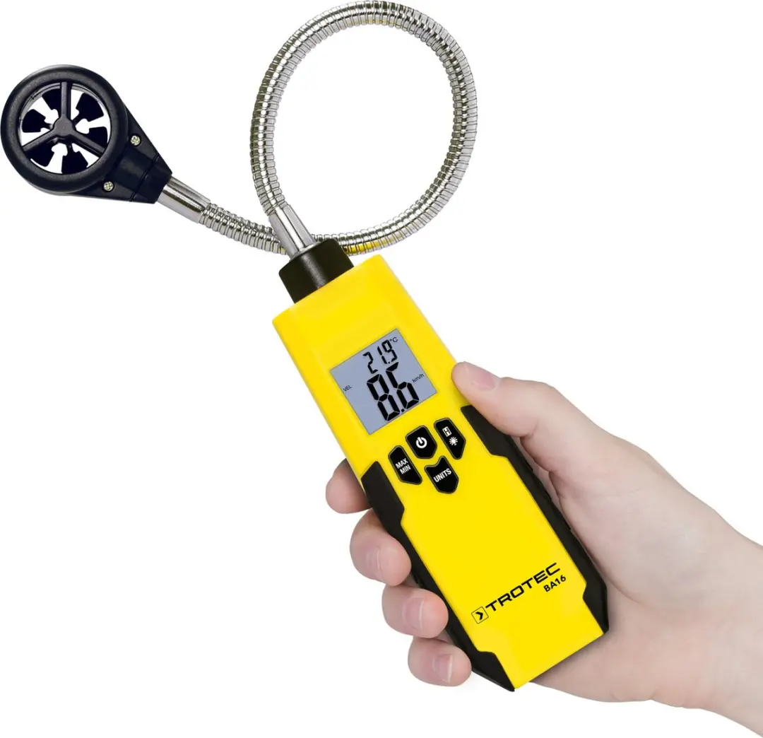 Trotec BA16 Schoepenwiel-Anemometer - Geel/Zwart