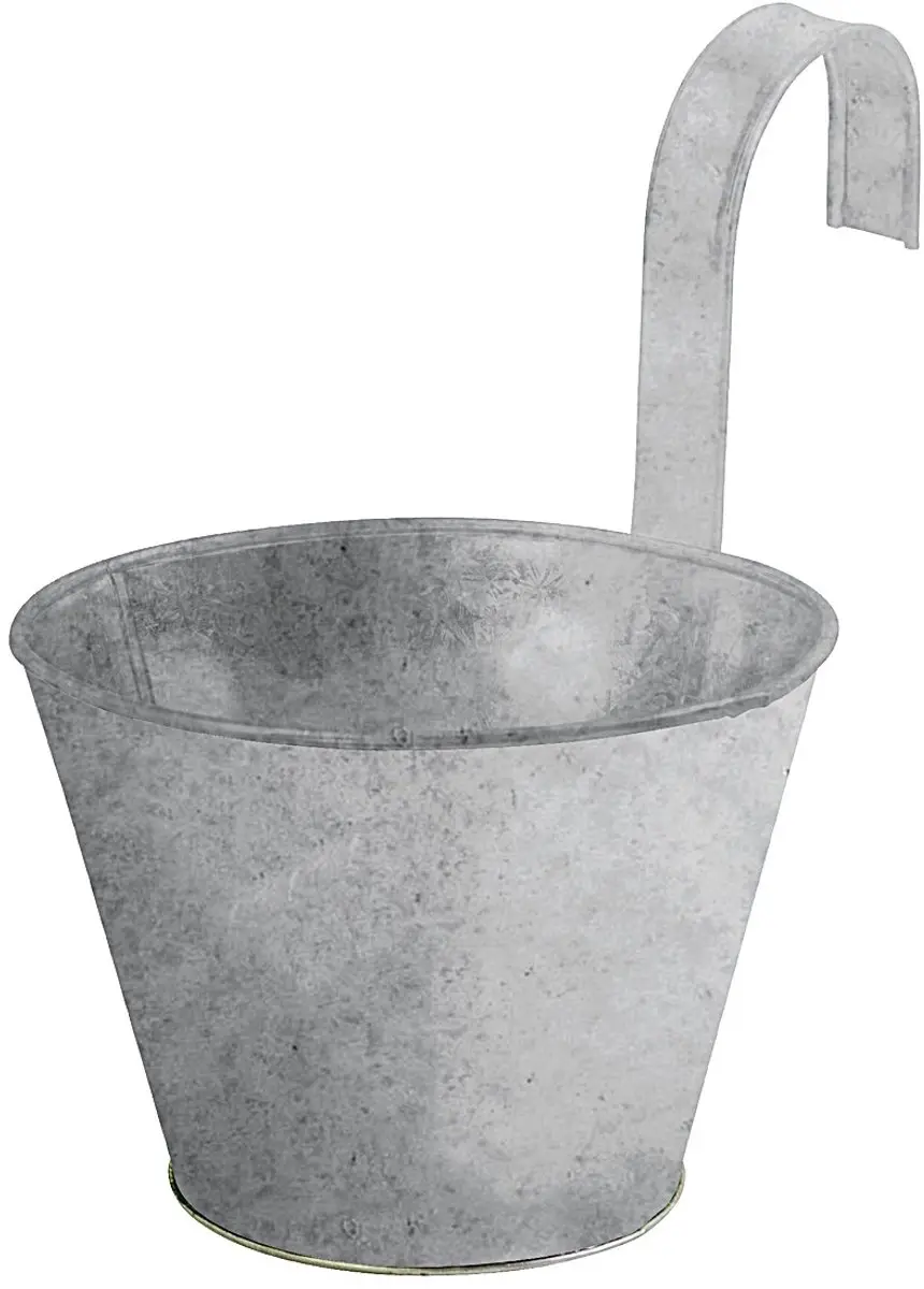Esschert Design Zinken Balkon Bloempot 18cm - Grijs