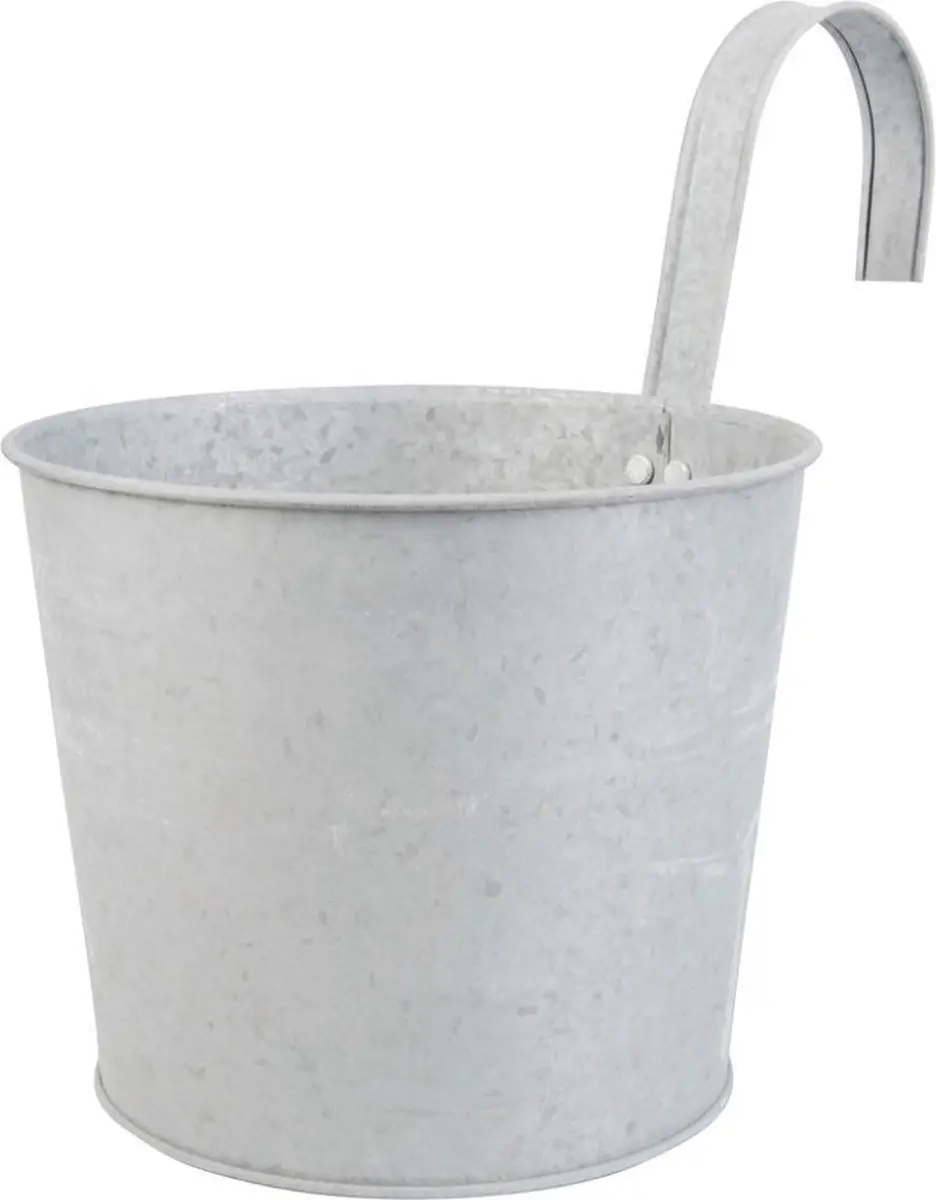 Esschert Design Zinken Balkon Bloempot 18cm - Grijs