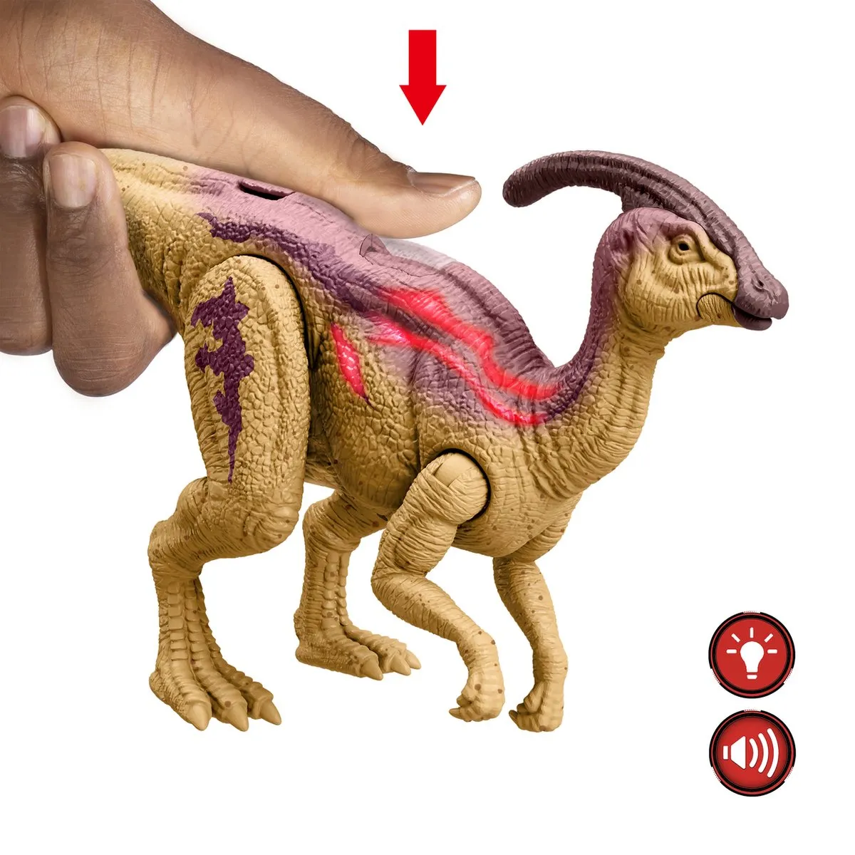 Mattel Jurassic World Parasaurolophus Actiefiguur HTK75 - Bruin