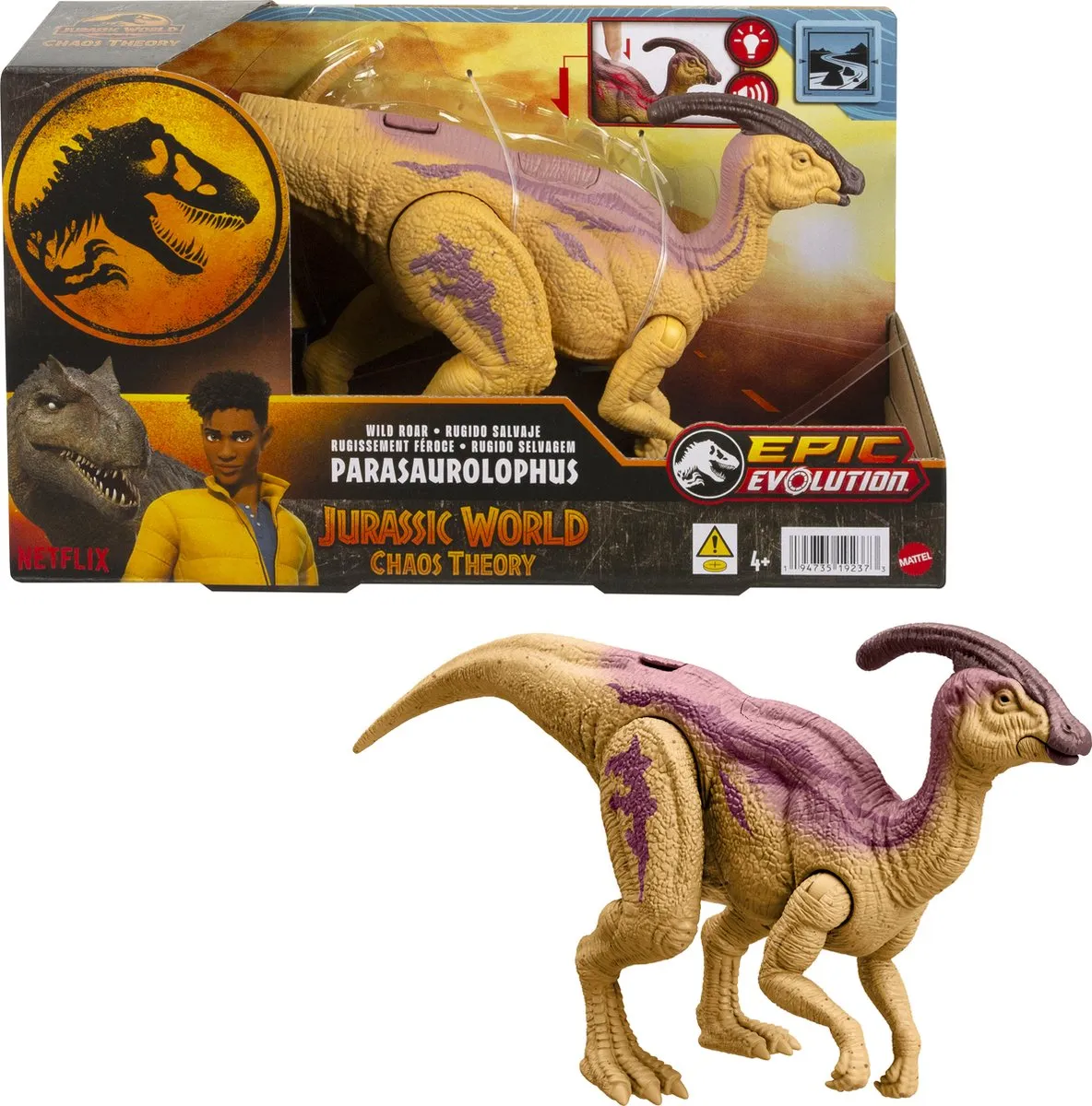Mattel Jurassic World Parasaurolophus Actiefiguur HTK75 - Bruin