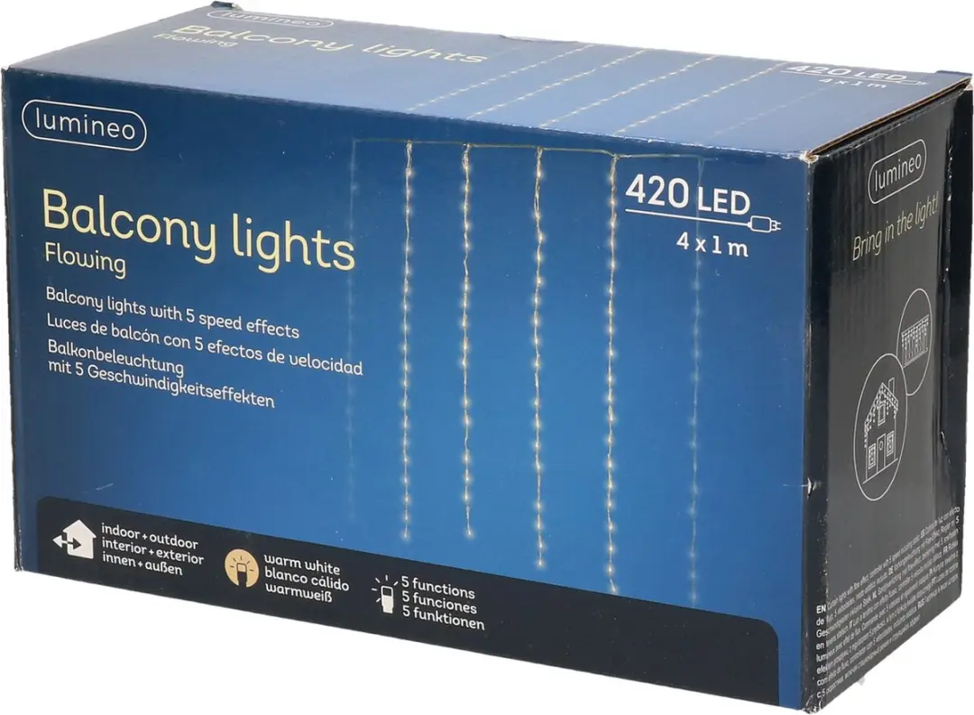 Lumineo LED Gordijnverlichting Balkon 400x100cm
