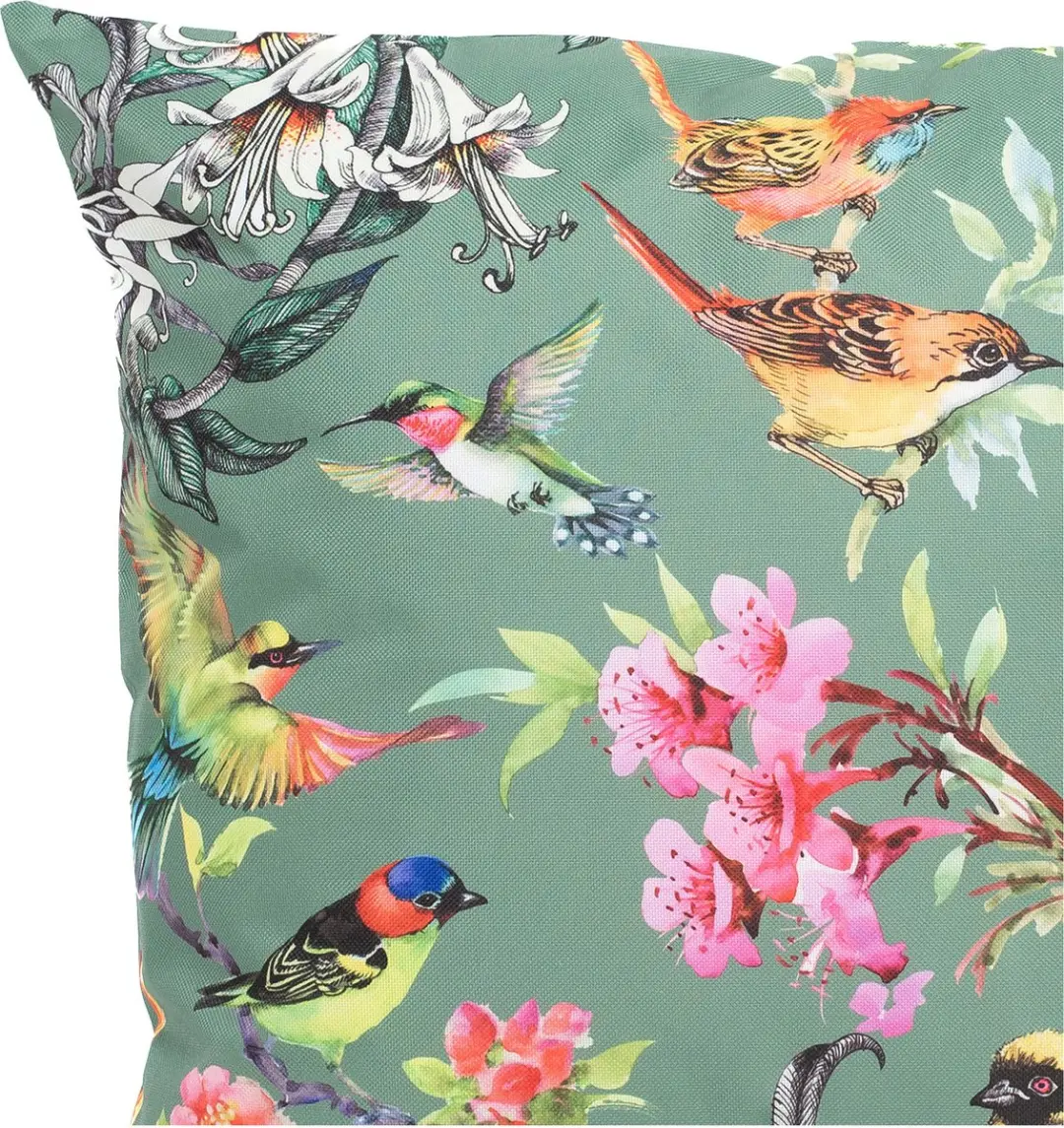 Anna's Collection Sierkussen Vogels Donkergroen 30x50cm - 3 Stuks
