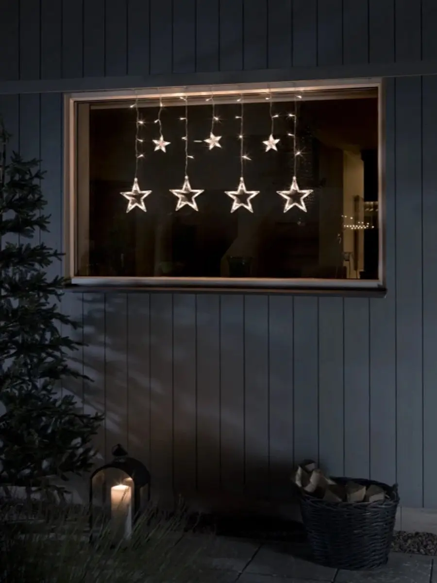 Konstsmide Lichtgordijn Kerstverlichting 77 LEDs - 0,9m - Warm wit