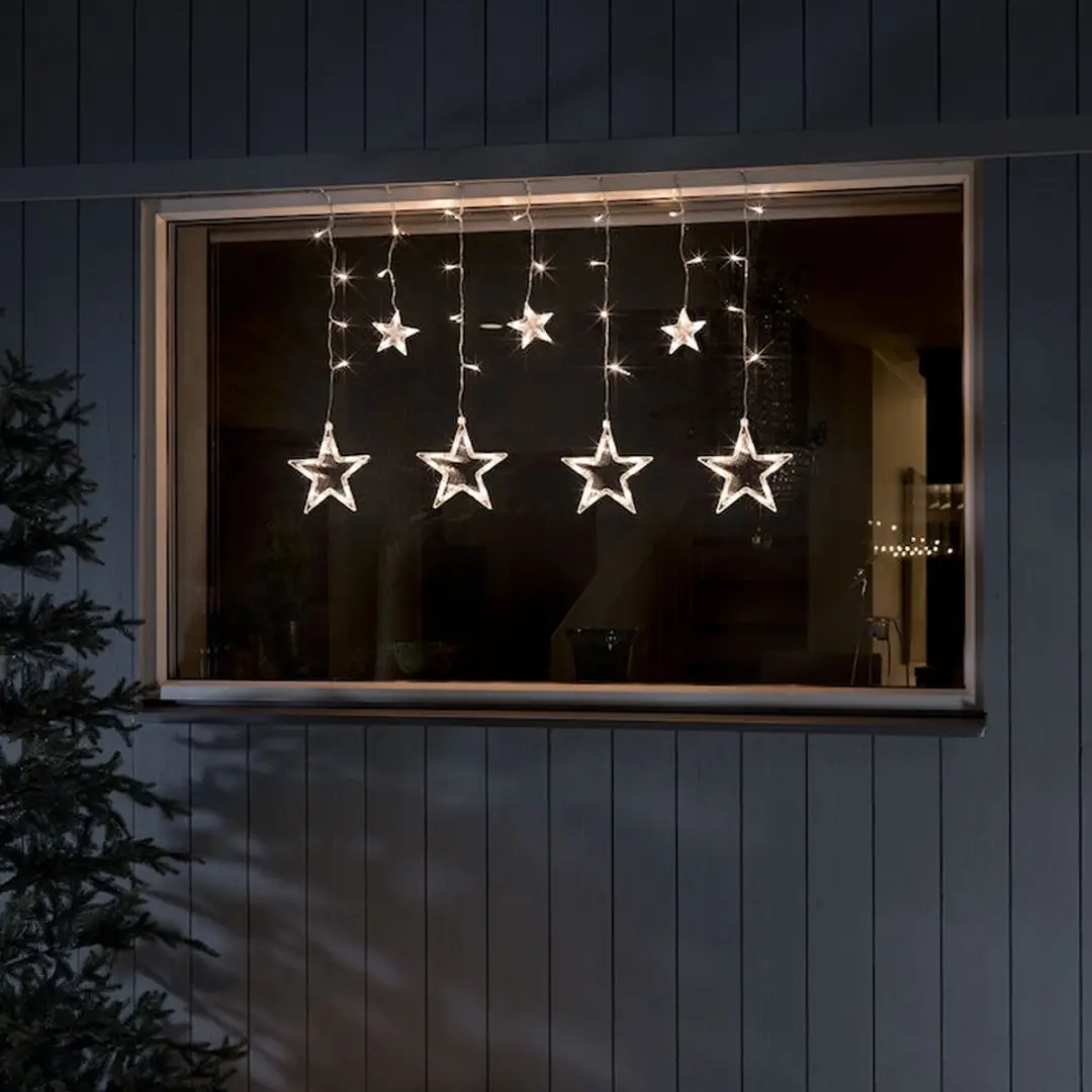 Konstsmide Lichtgordijn Kerstverlichting 77 LEDs - 0,9m - Warm wit
