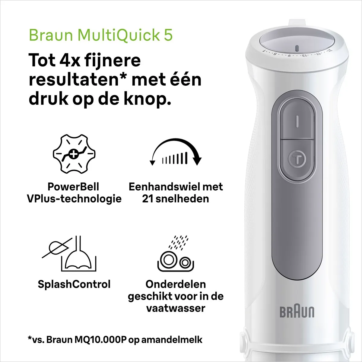 Braun MultiQuick 5 MQ50.236M Staafmixer - 1000W - Wit