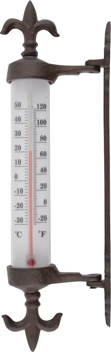 Esschert Design Wandthermometer Gietijzer Franse Lelies 27cm