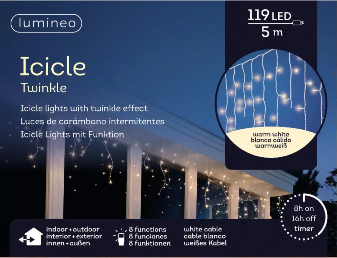 Lumineo IJspegel Kerstverlichting 500cm