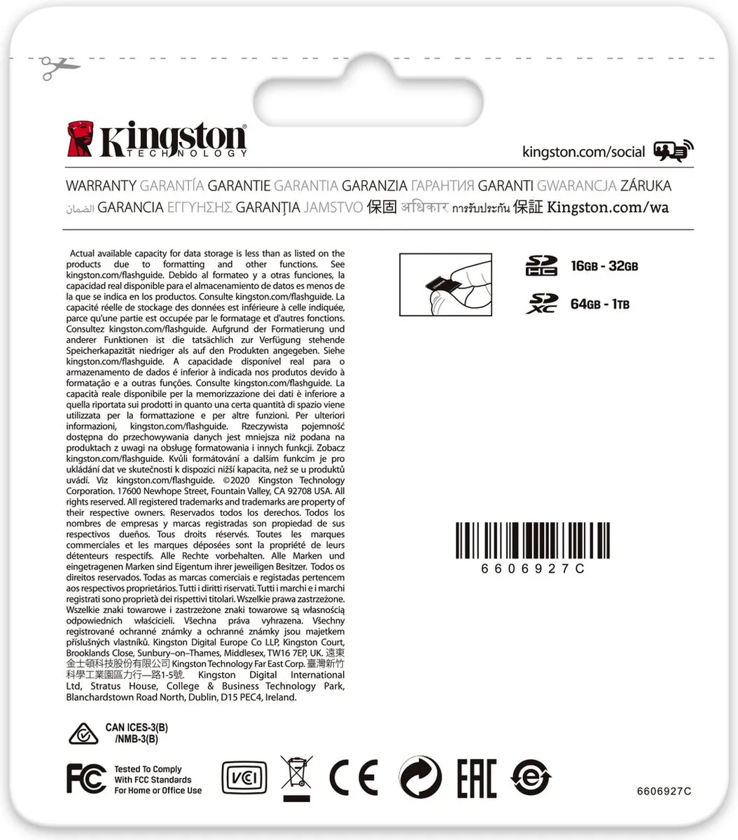 Kingston SDCG3/128GB Micro SD Kaart - 128GB