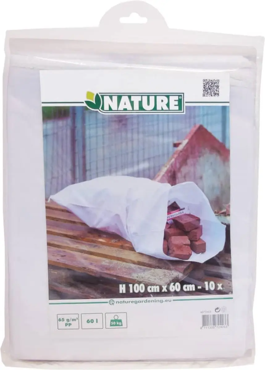 Nature Bouwafvalzakken 60L - 10 Stuks