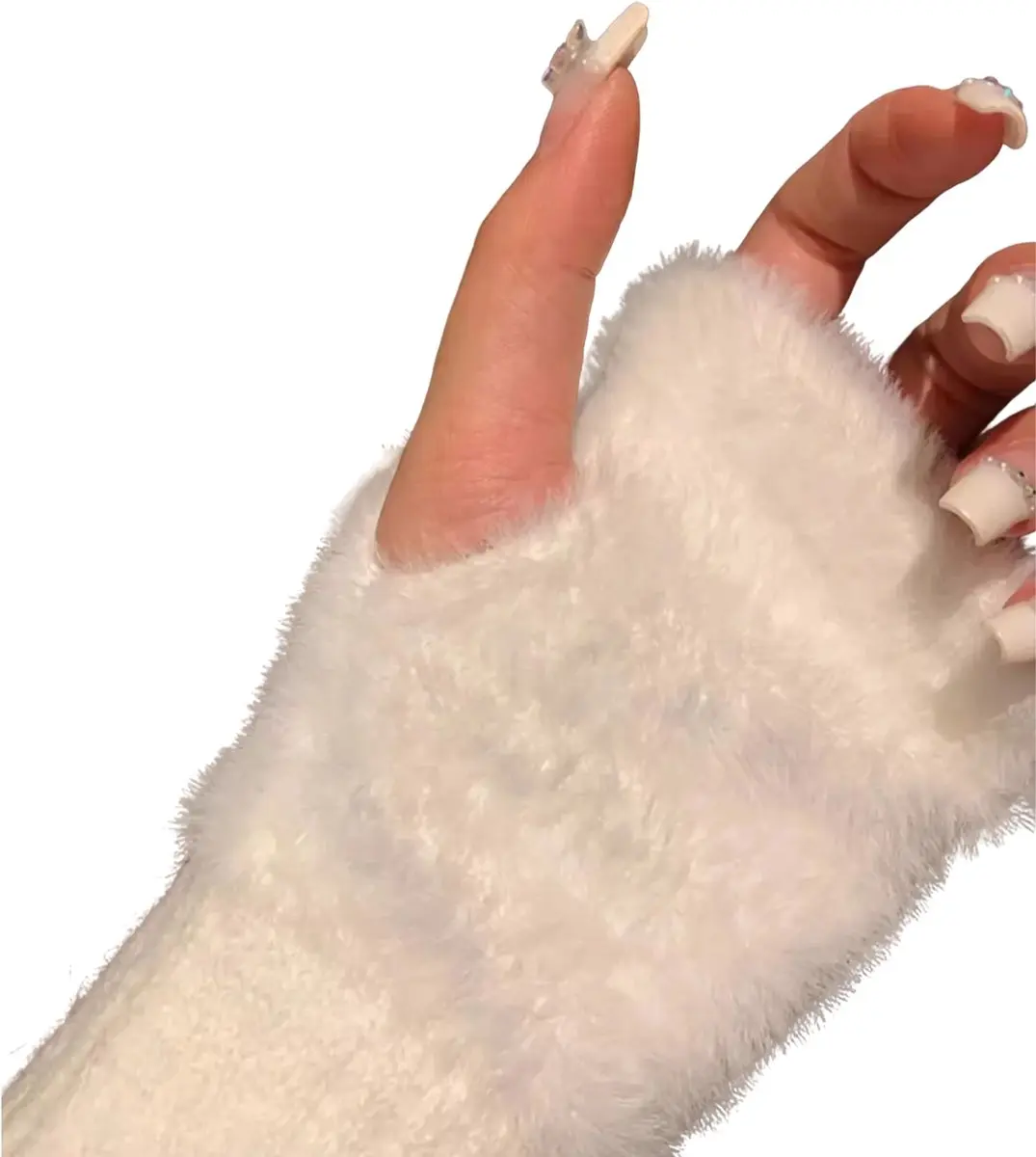 RedParrot Fluffy Handwarmer Royal Handschoen - Wit