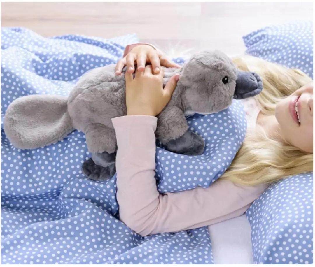 Warmies Knuffel Vogelbekdier 40cm - Grijs