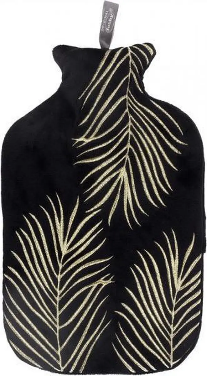 Fashy Palmblad Warmtekruik 2L - Zwart/Goud