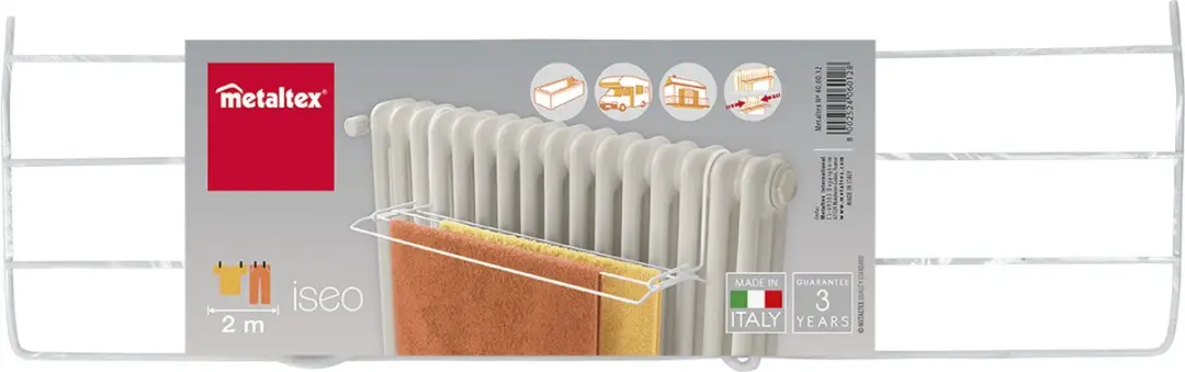 Tomado Iseo Droogrek 406012 - 2m Wit - Inklapbaar