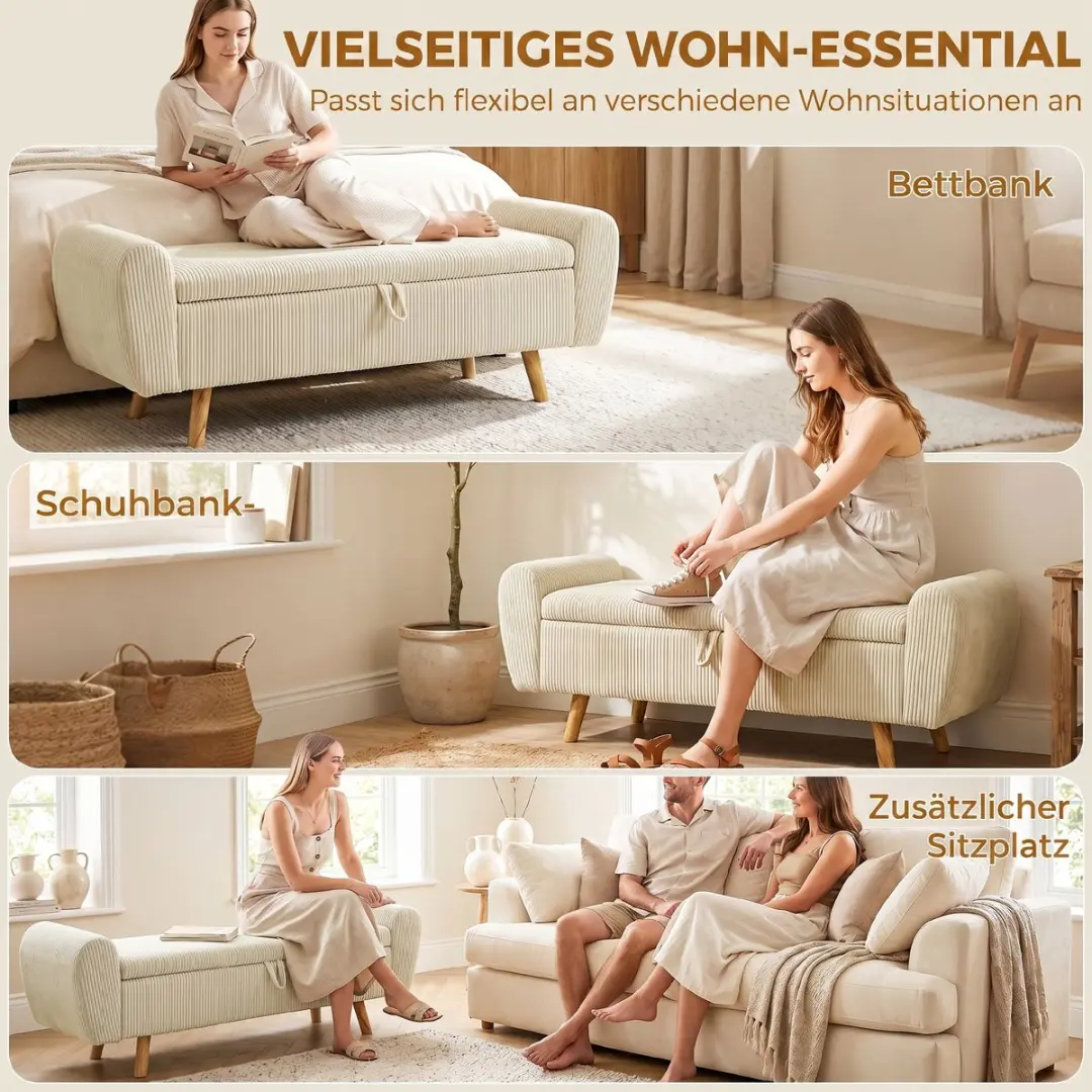 Homcom Storage Ottoman 150L - Beige - afbeelding 6 van 6